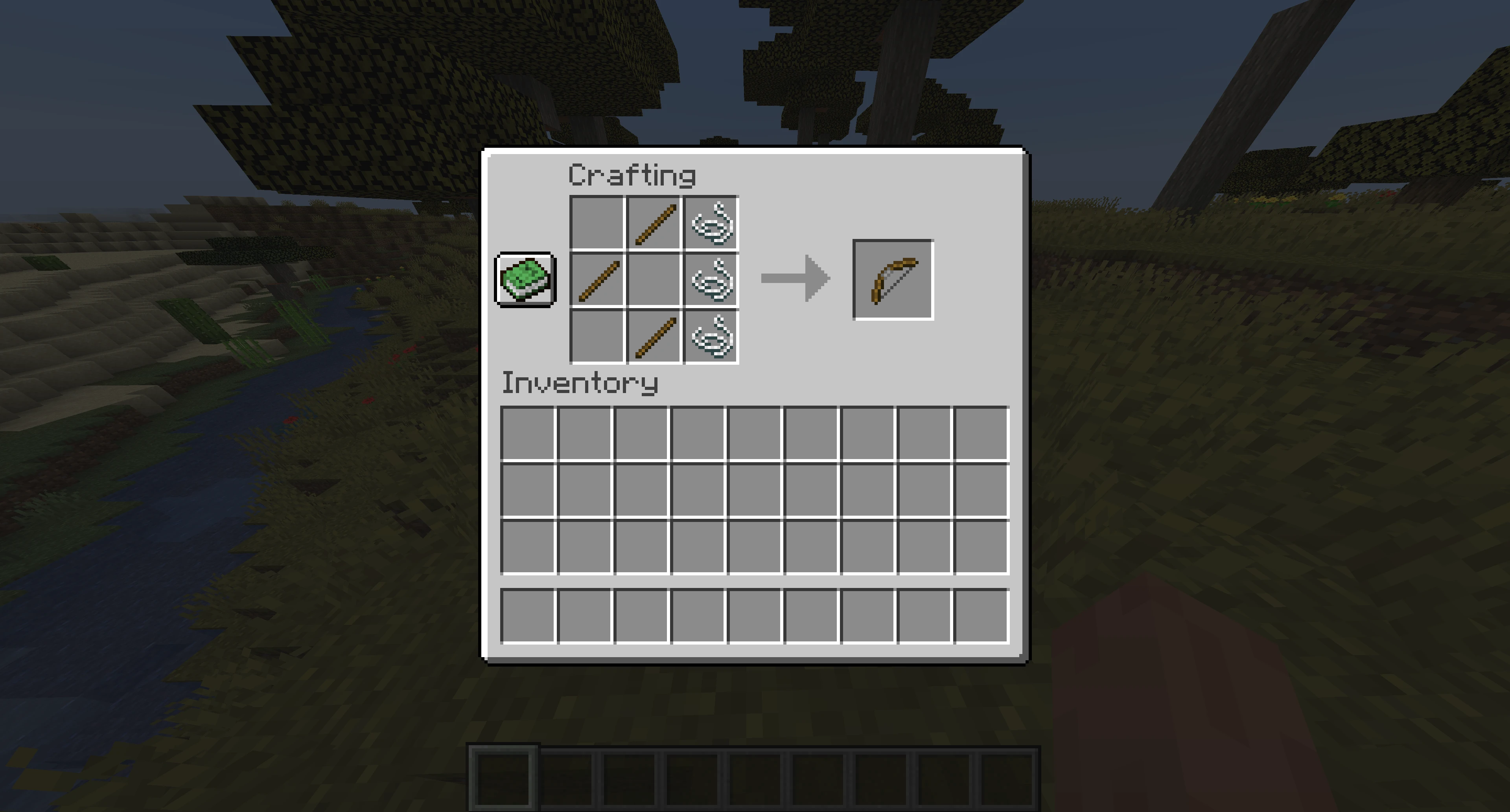 How to make a bow in Minecraft
