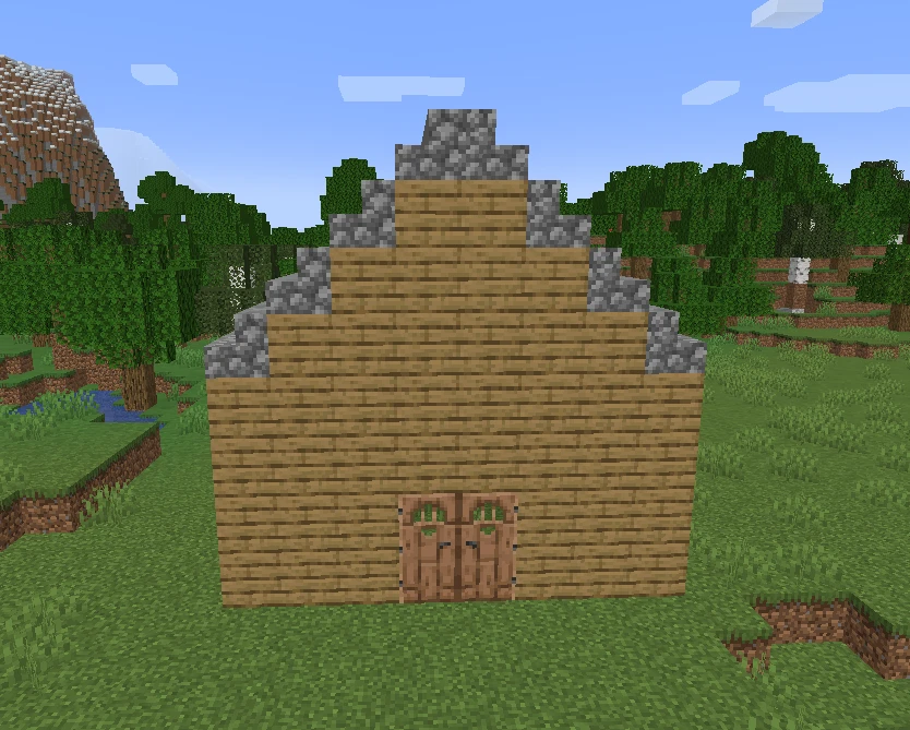 Minecraft Classic house, the roof was a bit tricky to figure out