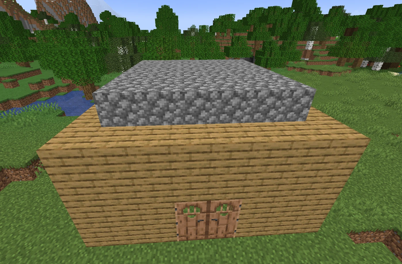 Minecraft Classic house, the roof was a bit tricky to figure out