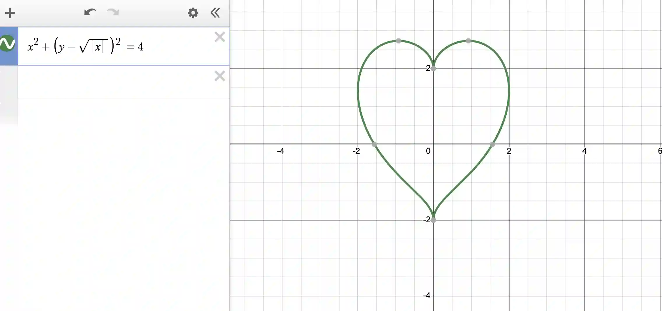 How to draw a heart in Desmos