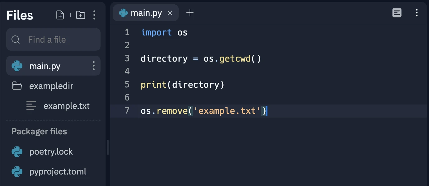 Python os.remove()