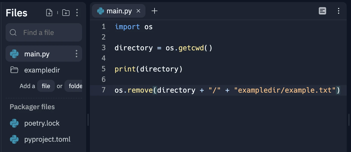 Python os.remove()